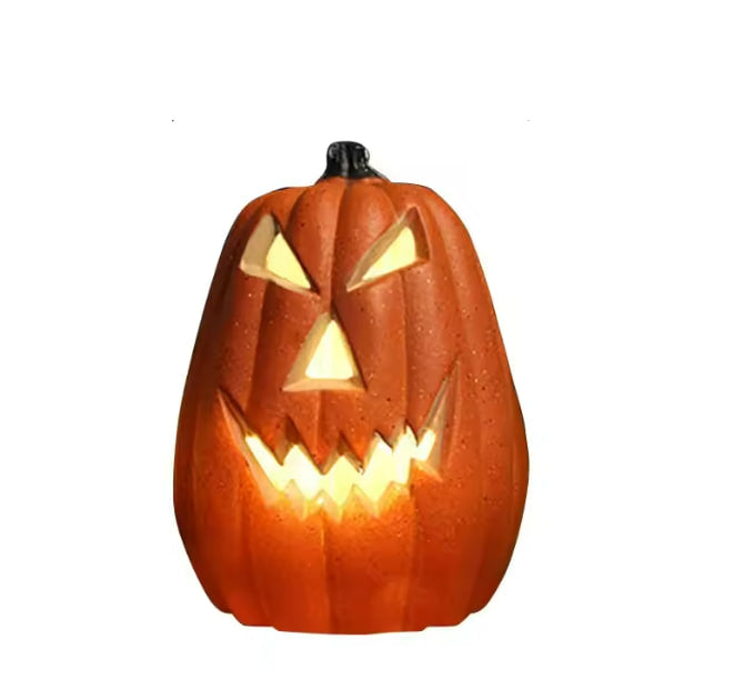 Jack-O'-Lantern Glowing LED Pumpkin - Spooky Gothic Holiday Ambiance | Nocturne Decor