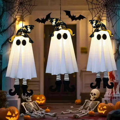 Specter Light-Up Hanging Ghosts - Eerie LED Glowing Halloween Decor | Nocturne Decor