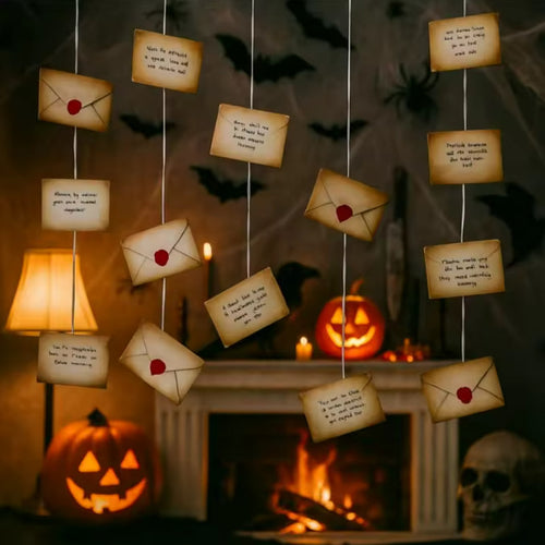 Wizard Academy Floating Acceptance Letters — Magical Floating Envelope Garland (20 Pcs) | Nocturne Decor