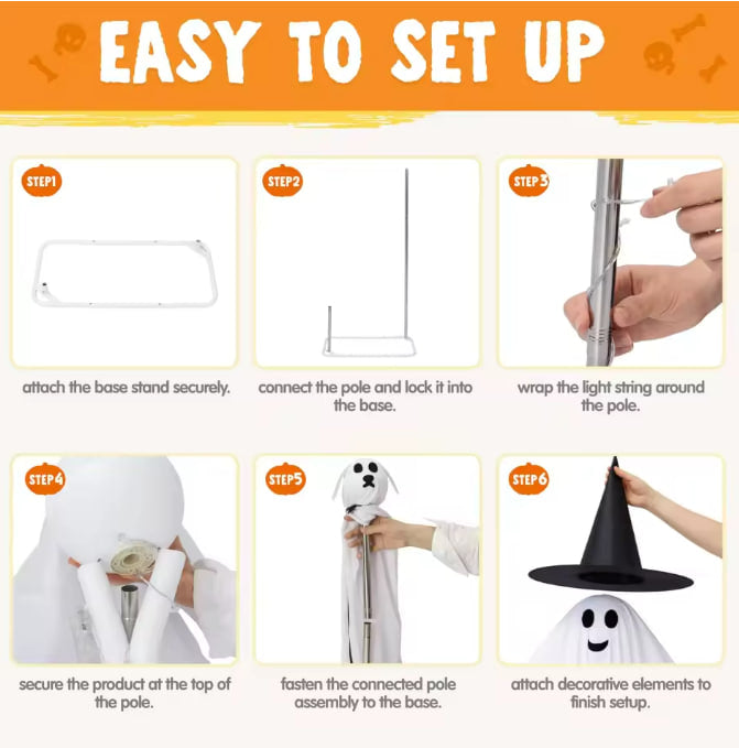 Haunted Phantom & Ghost Dog Lawn Display — Light-Up Outdoor Halloween Set (2 Pcs) | Nocturne Decor