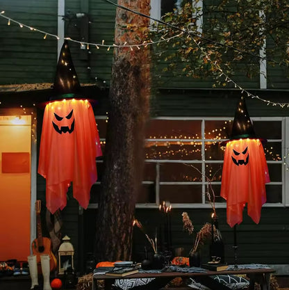 Witch’s Flight Glowing LED Hats — Hanging Spooky Phantom Garlands | Nocturne Decor