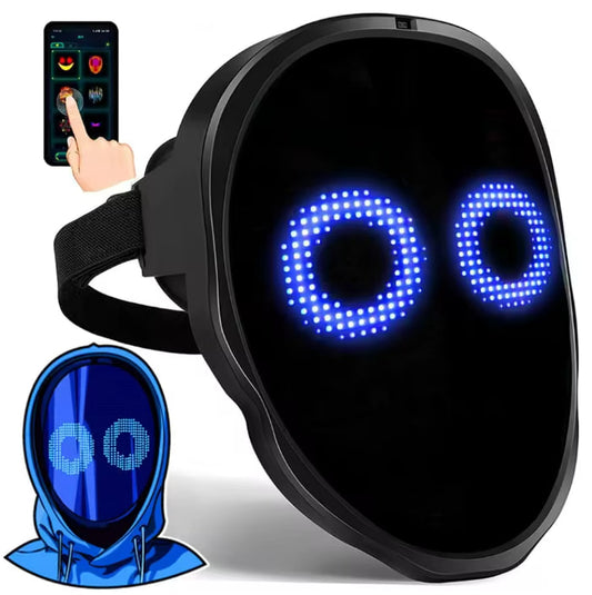 Cyberpunk Programmable LED Mask — Bluetooth App-Controlled Transforming Cyber Face | Nocturne Decor