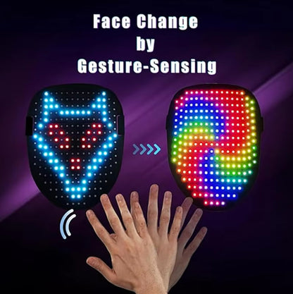 Phantom Gesture-Sensing LED Mask — Light-Up Motion Control Transforming Face | Nocturne Decor