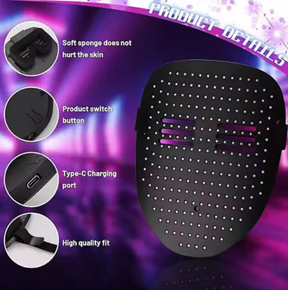 Phantom Gesture-Sensing LED Mask — Light-Up Motion Control Transforming Face | Nocturne Decor
